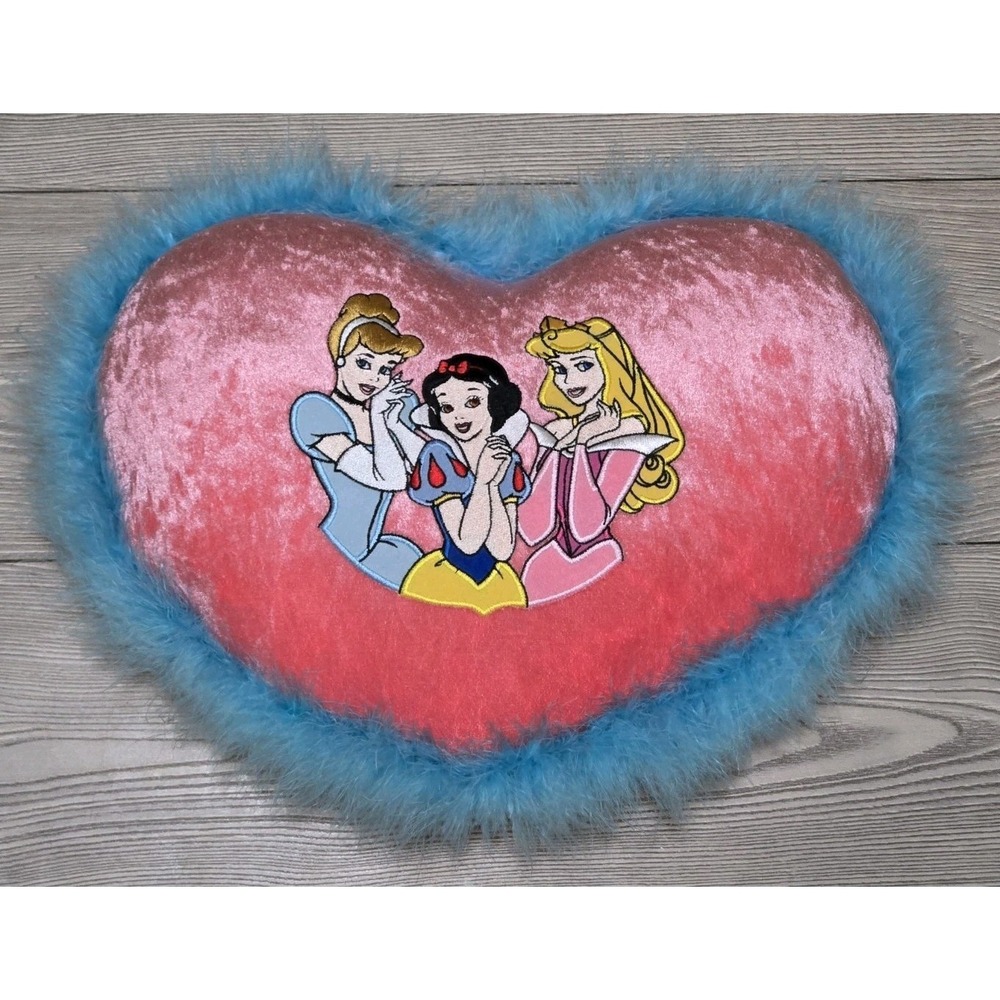 Walt Disney World Princess Heart Shaped Pillow 12"x14" Disney Parks Cinderella